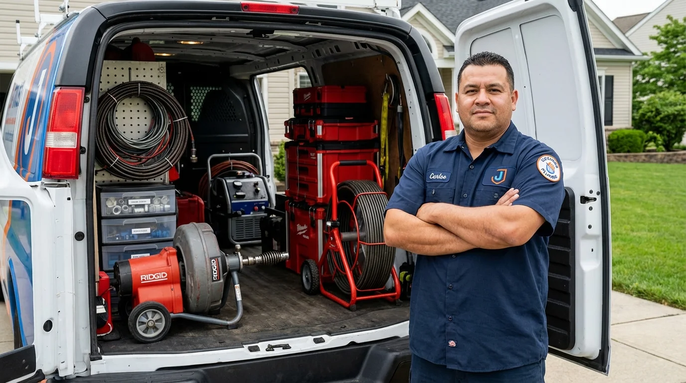 Professional drain cleaning equipment and Johns Plumbing LLC plumber in Julesburg