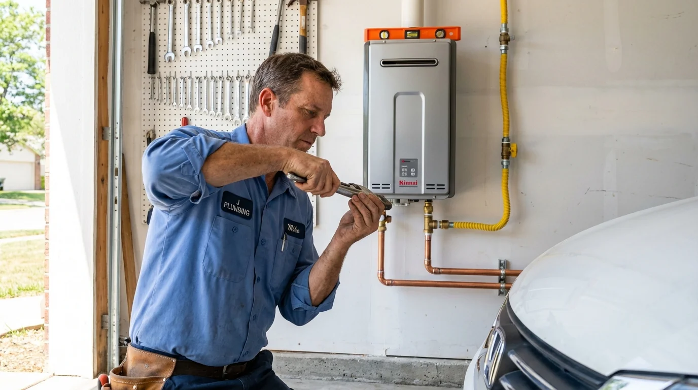 Tankless water heater installation by a Johns Plumbing LLC plumber in Julesburg